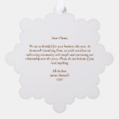 カスタムビジネスハッピーサンクスギビング秋花 オーナメントカード (裏面)