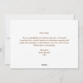 カスタムビジネスハッピーサンクスギビング秋花 シーズンカード (裏面)