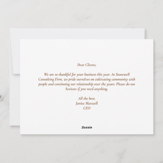 カスタムビジネスハッピーサンクスギビング秋花 シーズンカード (裏面)