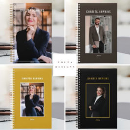 カスタムビジネスフォトジオメトリックブラック&グレー プランナー手帳