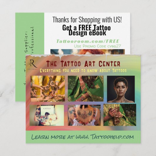 カスタムビジネスフライヤーグリーンブランディングテンプレート ノートカード (正面/裏面)