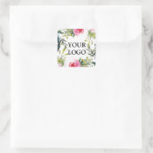 カスタムビジネスフローラ花ガーリーあなたのロゴ スクエアシール (バッグ)