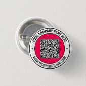 カスタムビジネスプロモーションQRコードボタン例 缶バッジ (正面&裏面)