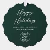 カスタムビジネスホリデー オーナメントカード (裏面)