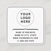 カスタムビジネスロゴおよびQRコード | 白モダン色 スクエア名刺 (正面)