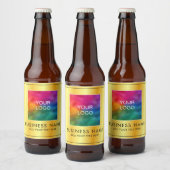 カスタムビジネスロゴここモダンな偽のゴールド ビールラベル (ボトル)