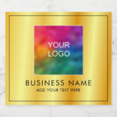 カスタムビジネスロゴここモダンな偽のゴールド ビールラベル (シングルラベル)