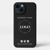 カスタムビジネスロゴとソーシャルメディアのミニマリスト iPhoneケース (裏面)