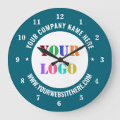 カスタムビジネスロゴと文字のプロモーションクロック ラージ壁時計 (正面)
