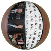 カスタムビジネスロゴのパターンと写真パーソナライズされた バスケットボール (縦)