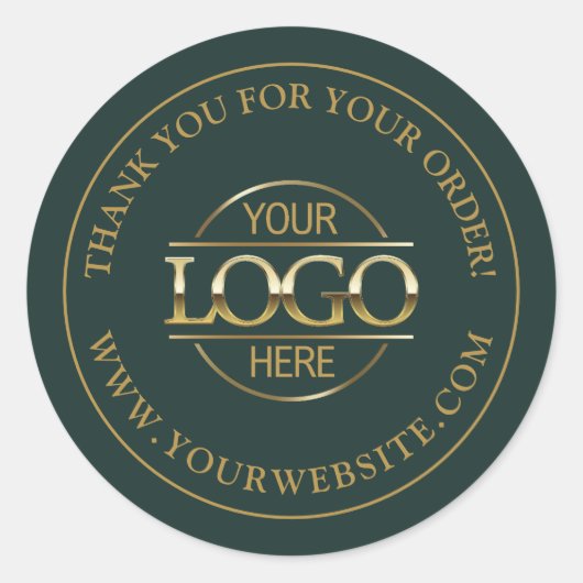 カスタムビジネスロゴのプロモーションDark Green & 金ゴールド ラウンドシール (正面)