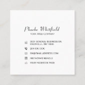 カスタムビジネスロゴのミニマルなソーシャルメディアアイコン スクエア名刺 (裏面)