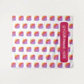 カスタムビジネスロゴインスタグラムバックドロップシンプル タペストリー (正面(横))