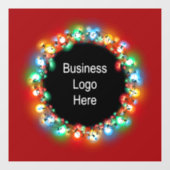 カスタムビジネスロゴクリスマスホリデー電球 ウィンドウサイン (シート)