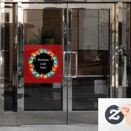 カスタムビジネスロゴクリスマスホリデー電球 ウィンドウサイン (オフィスドア)