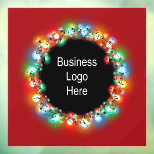 カスタムビジネスロゴクリスマスホリデー電球 ウィンドウサイン (シート3)