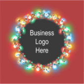 カスタムビジネスロゴクリスマスホリデー電球 シール (正面)