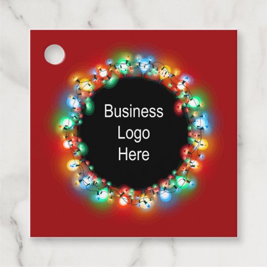 カスタムビジネスロゴクリスマスホリデー電球 フェイバータグ (正面)