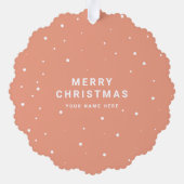 カスタムビジネスロゴシンプルホリミニマルデイ オーナメントカード (裏面)