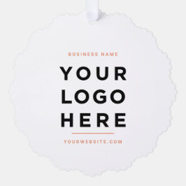 カスタムビジネスロゴシンプルホリミニマルデイ オーナメントカード