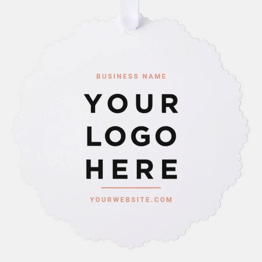 カスタムビジネスロゴシンプルホリミニマルデイ オーナメントカード (正面)