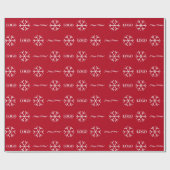 カスタムビジネスロゴスノーフレークハッピーホリデーズ文字 ラッピングペーパー (フラット)