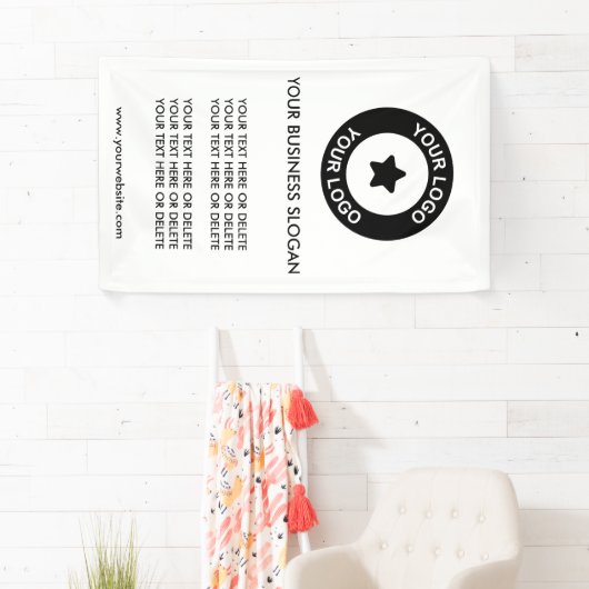 カスタムビジネスロゴスローガンとテキストプロモーション 横断幕 (インサイチュ)