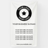 カスタムビジネスロゴスローガンとテキストプロモーション 横断幕 (縦)