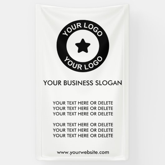 カスタムビジネスロゴスローガンとテキストプロモーション 横断幕 (縦)