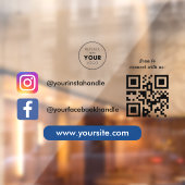 カスタムビジネスロゴソーシャルメディアQRコードスキャン ウィンドウサイン (シート2)