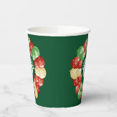 カスタムビジネスロゴバルーン緑のホリデーパーティー 紙コップ (左)