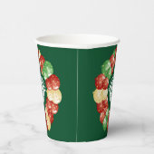 カスタムビジネスロゴバルーン緑のホリデーパーティー 紙コップ (右)