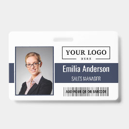 カスタムビジネスロゴバーコード従業員写真 バッジ