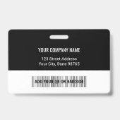 カスタムビジネスロゴバーコード従業員写真 バッジ (裏面)