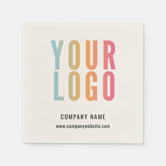 カスタムビジネスロゴベージュ色ミニマル販売促進 スタンダードカクテルナプキン (正面)