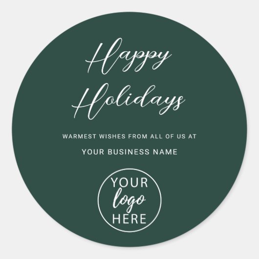 カスタムビジネスロゴホリデイ挨拶 ラウンドシール (正面)