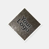 カスタムビジネスロゴモダンおもしろいグリッターパーティー スタンダードカクテルナプキン (角)