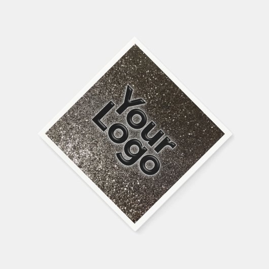 カスタムビジネスロゴモダンおもしろいグリッターパーティー スタンダードカクテルナプキン (角)