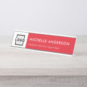 カスタムビジネスロゴモダン従業員Red デスクネームプレート (正面)