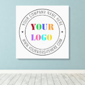 カスタムビジネスロゴ会社スタンプパーソナライズされた- キャンバスプリント (インサイチュ (ウッドフロア))