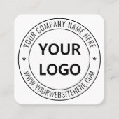 カスタムビジネスロゴ会社スタンプパーソナライズされた- スクエア名刺 (正面)