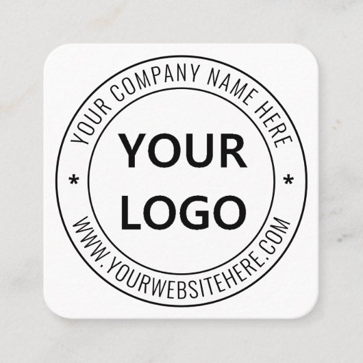 カスタムビジネスロゴ会社スタンプパーソナライズされた- スクエア名刺 (正面)