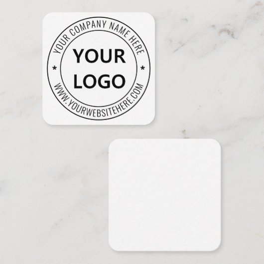 カスタムビジネスロゴ会社スタンプパーソナライズされた- スクエア名刺 (正面/裏面)