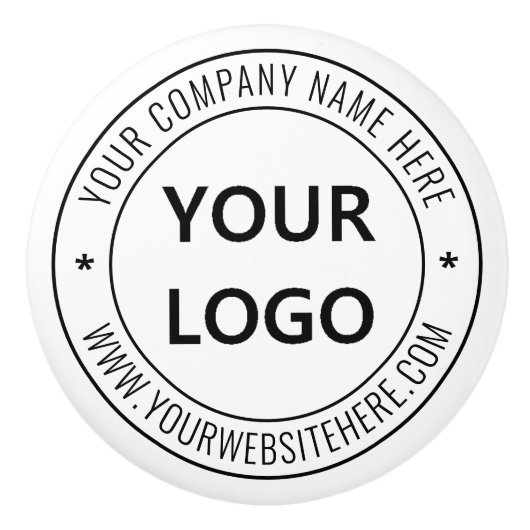 カスタムビジネスロゴ会社スタンプパーソナライズされた- セラミックノブ (正面)