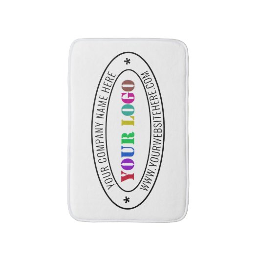 カスタムビジネスロゴ会社スタンプパーソナライズされた- バスマット (正面縦)
