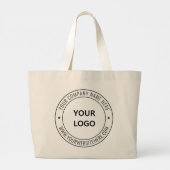 カスタムビジネスロゴ会社スタンプパーソナライズされた- ラージトートバッグ (裏面)