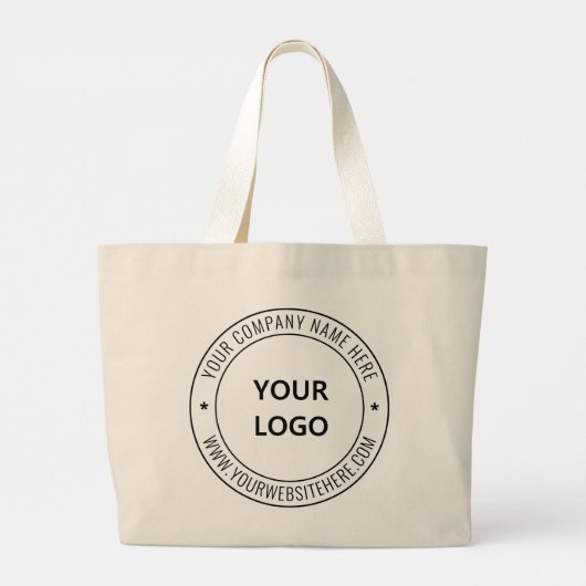 カスタムビジネスロゴ会社スタンプパーソナライズされた- ラージトートバッグ (裏面)