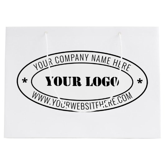 カスタムビジネスロゴ会社スタンプパーソナライズされた- ラージペーパーバッグ (正面)