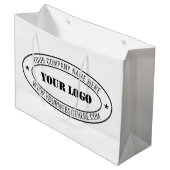 カスタムビジネスロゴ会社スタンプパーソナライズされた- ラージペーパーバッグ (正面アングル)
