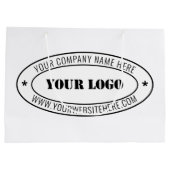 カスタムビジネスロゴ会社スタンプパーソナライズされた- ラージペーパーバッグ (裏面)